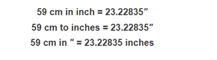 convert 59 cm to inch