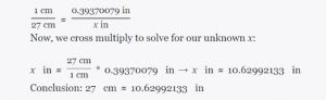 inches formulae 27 cm