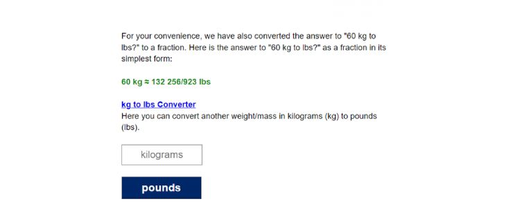 convertermaniacs - 60 kg to pounds